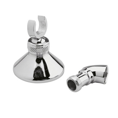 Shower Accessories Round Wall Bracket and Elbow - Chrome - Balterley