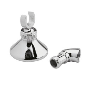 Shower Accessories Round Wall Bracket and Elbow - Chrome - Balterley