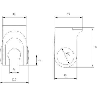 Shower Accessories Round Wall Bracket - Chrome - Balterley