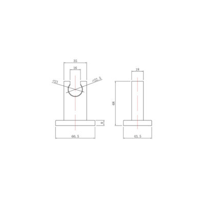 Shower Accessories Square Wall Bracket - Chrome - Balterley