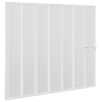 Shower Bath Screen Wall 140 X 168 Cm 7 Panels Foldable With Towel Rack