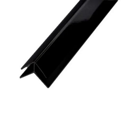 Shower & Bathroom (PVC) Wall Panels - External Corner 10mm Black ABS