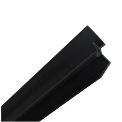 Shower & Bathroom (PVC) Wall Panels - Internal Winged Corner 10mm Black ABS