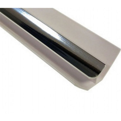 Shower & Bathroom (PVC) Wall Panels - Internal Winged Corner 10mm Chrome ABS