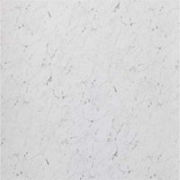 Shower & Bathroom (PVC) Wall Panels - Large Tile White Marble 2400mm x 1000mm