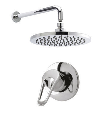 Shower Bundle Concealed Round Manual Valve, Arm & Head Kit - Chrome  Balterley