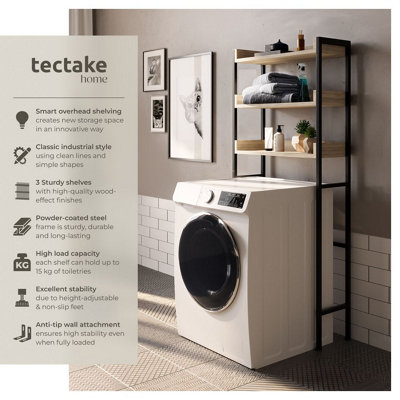 Shower caddy Seattle Tiers industrial wood light, oak Sonoma