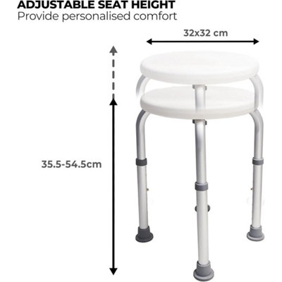 Shower Chair Height Adjustable Kitchen Tub Shower Seat Bathroom Bathtub Stool