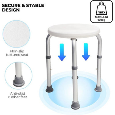 Shower Chair Height Adjustable Kitchen Tub Shower Seat Bathroom Bathtub Stool