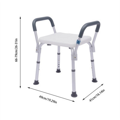 Shower Chair With Detachable Armrest Bathroom Stool For Pregnant Women/Elder