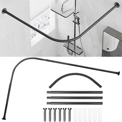 Shower Curtain Rail L Shape Stainless Steel Shower Rail Adjustable ...