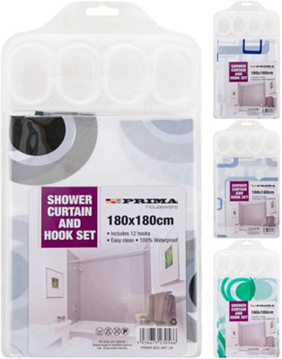 Shower Curtains With Hooks Bathroom Rings Bath Fabric Waterproof Colourful
