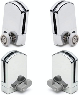 Shower Door Rollers Hangers and Guides Set of 4 / Replacement Spares ...