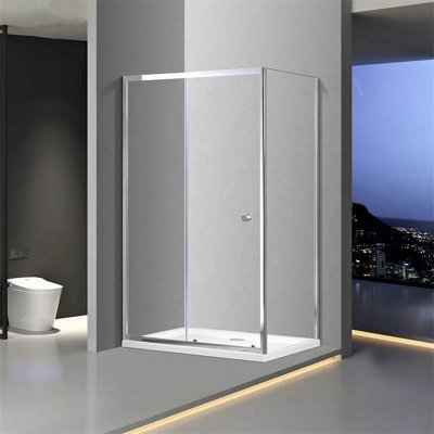 Shower Enclosure Clear Glass Sliding Shower Door 1000x760mm - 3