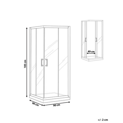 Shower Enclosure TELA 900 x 900 x 1850 mm Silver