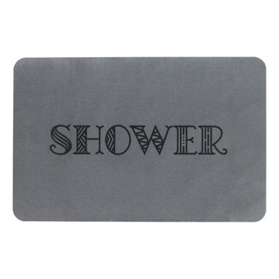 Shower Grey Stone Non Slip Bath Mat