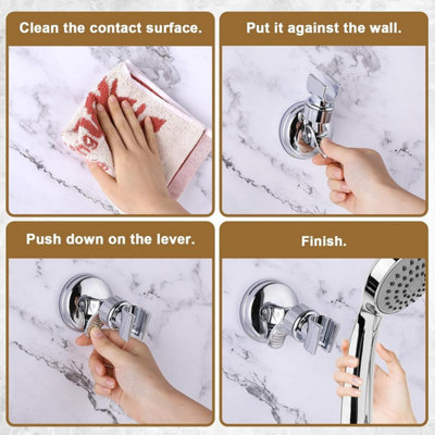 Shower Handset Head Holder Bath Wall Mounted Adjustable Suction Bracket ...