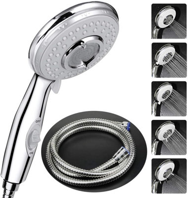 Shower head + 2m shower hose, shower head with hose, 5 water modes and ...
