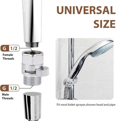 Shower Head Flow Restrictor Control Valve Shut Off for Hand Shower Bidet 1/2 Chrome