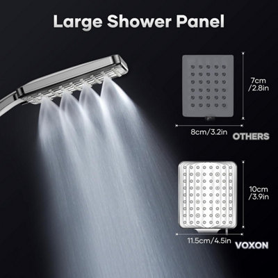GINITI High Pressure Shower Head – 3 Spray Modes, Chrome Finish, Universal Fit