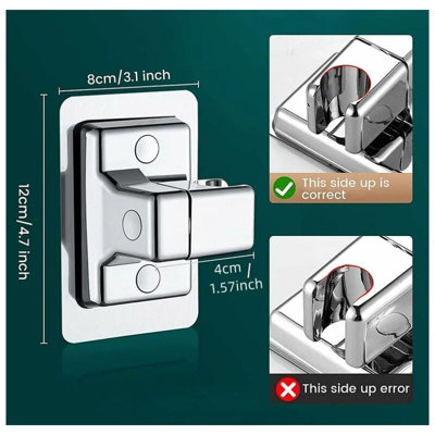 Xumier Verstellbarer Duschkopf-Halter – 2 Stück, Für Schienen Ø 22-25 Mm, 360° Drehbar, ABS Chrom