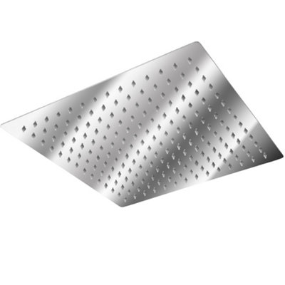 Shower head square, stainless steel  -  silver