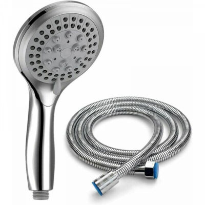 Shower Head with 1.5m Hose 5 Universal Modes Chrome High Pressure Hand ...