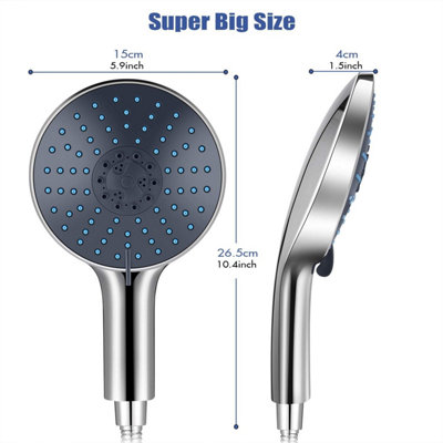 Shower Head with 1.5m Shower Hose, Large Shower Head (15cm diameter ...