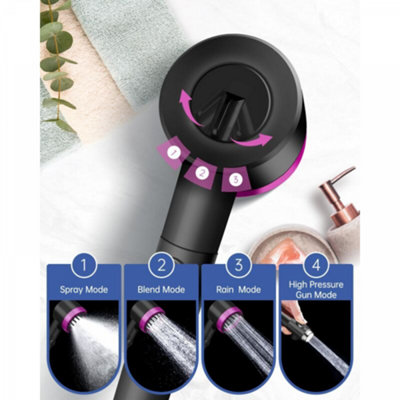 Shower head with filter, massage shower head with 3 + 1 different jets ...