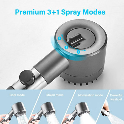 Shower head with handheld filter high pressure 4 spray modes with 1.5m ...