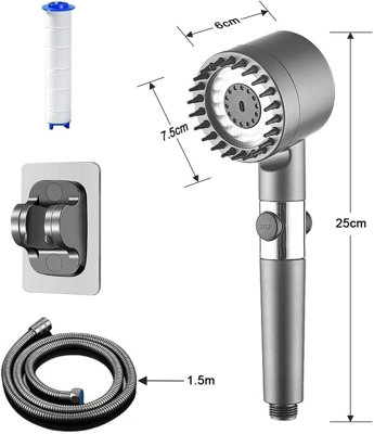 Shower head with handheld filter high pressure 4 spray modes with 1.5m ...