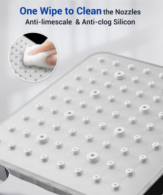 Shower head with hose, high pressure hose assembly 1.5m, universal shower head with 6 spray settings, chrome plated