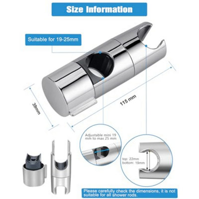 Shower Holder Adjustable 19 25 mm, No Drilling Clamp, Rotation Sprayer ...