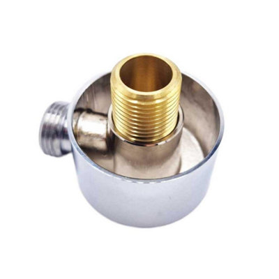 Shower Hose Outlet Elbow Round Concealed Fitting Chrome Wall Mounted Brass - 4