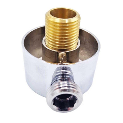 Shower Hose Outlet Elbow Round Concealed Fitting Chrome Wall Mounted Brass - 5