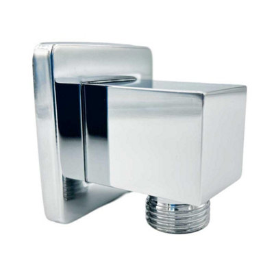 Shower Hose Outlet Elbow Square Concealed Fitting Chrome Wall Mounted Brass