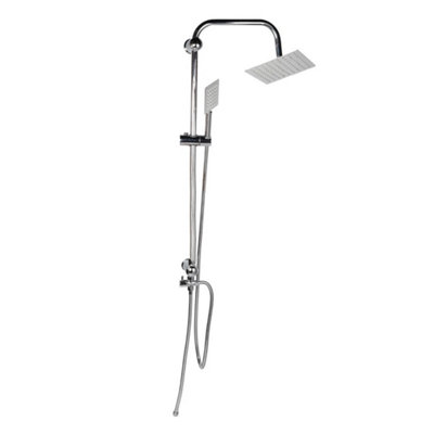 Shower Kit Twin Head 2 Mixer Shower Heads Rail Hose Riser Square ...