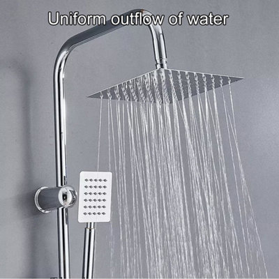 Shower Kit Twin Head 2 Mixer Shower Heads Rail Hose Riser Square ...