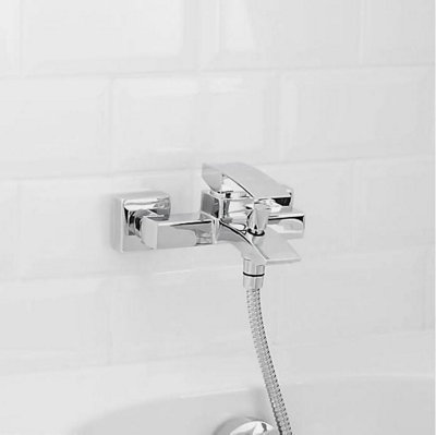 Shower Mixer Expose Valve Bath Filler Chrome Single Lever Wall Mounted - 5