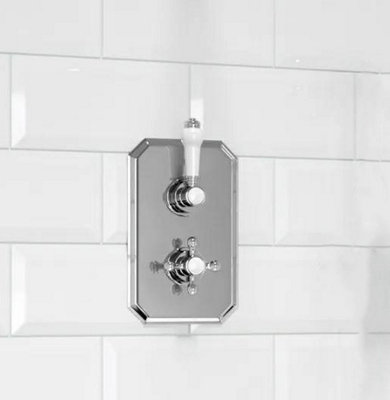 Shower Mixer Valve 1 Way 1 Lever Handle 1 Cross Handle Chrome Finish