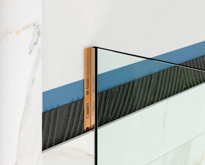 Shower profile glass fixing in Gloss Copper stainless steel
