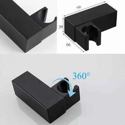 Shower Rail Holder Black Matt Finish Stainless Steel Material Accessory - 8