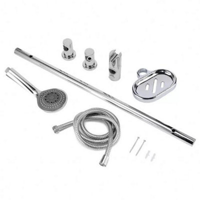 Shower Riser Kit With Soap Bar Holder Hose Head Set