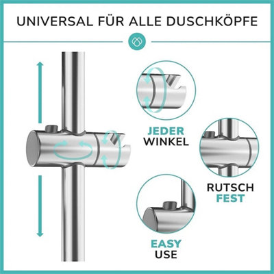 Shower Riser Rail Kit Adjustable Chrome Head Holder Bracket Bathroom ...