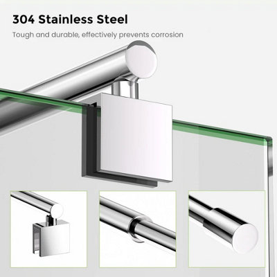 Shower Screen Support Bar Arm 700-1200mm for 8-10mm Glass Doors