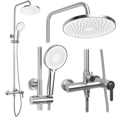 SHOWER SET REA JS-H1190N ONTARIO BRUSH NICKIEL, BRASS, ABS