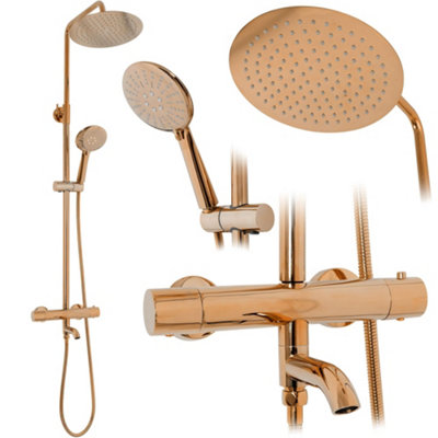 SHOWER SETS WITH SPOUT REA LUNGO THERMOSTAT ROSE GOLD, BRASS