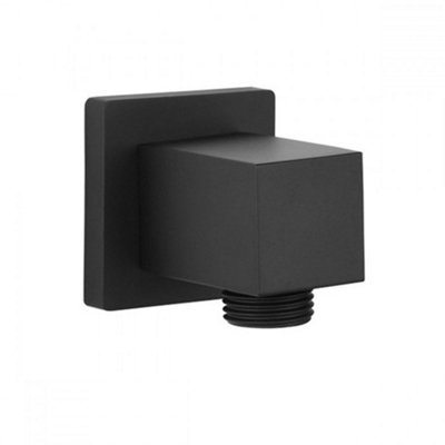 Shower Square Outlet Elbow - Matt Black - (Marina) at B&Q