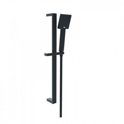 Shower Square Slide Rail Kit - Matt Black (Marina)