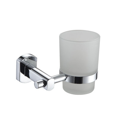 Showerdrape Admiralty Chrome Stainless Steel & Glass Wall Mounted Toothbrush Holder